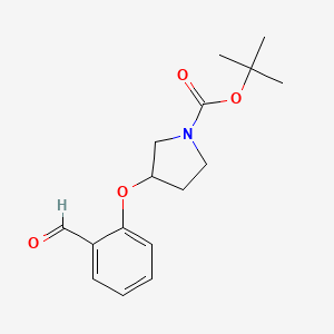 molecular formula C16H21NO4 B8610611 Tert-butyl 3-(2-formylphenoxy)pyrrolidine-1-carboxylate 