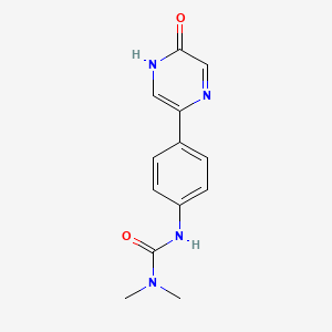 molecular formula C13H14N4O2 B8610625 N,N-Dimethyl-N'-[4-(5-oxo-4,5-dihydropyrazin-2-yl)phenyl]urea CAS No. 89541-78-6
