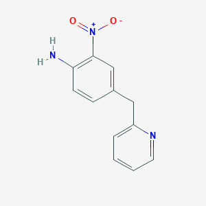 molecular formula C12H11N3O2 B8610629 2-Nitro-4-[(pyridin-2-yl)methyl]aniline CAS No. 62946-52-5