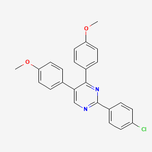 molecular formula C24H19ClN2O2 B8610716 2-(4-Chlorophenyl)-4,5-bis(4-methoxyphenyl)pyrimidine CAS No. 95968-60-8