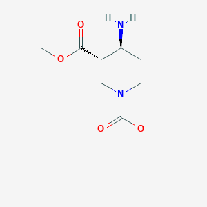 molecular formula C12H22N2O4 B8610722 (3S,4S)-1-tert-butyl 3-methyl 4-aminopiperidine-1,3-dicarboxylate 