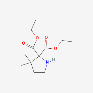 molecular formula C12H21NO4 B8610883 Diethyl 3,3-dimethylpyrrolidine-2,2-dicarboxylate CAS No. 61406-77-7