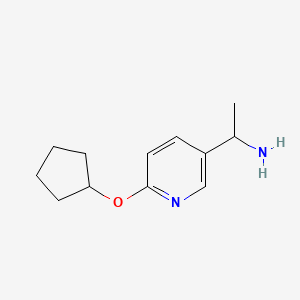 molecular formula C12H18N2O B8610897 1-[6-(Cyclopentyloxy)pyridin-3-yl]ethanamine 