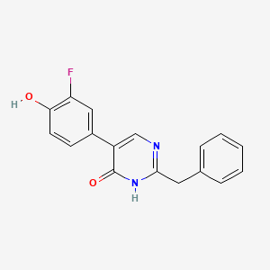 molecular formula C17H13FN2O2 B8610937 2-benzyl-5-(3-fluoro-4-hydroxyphenyl)pyrimidin-4(3H)-one 