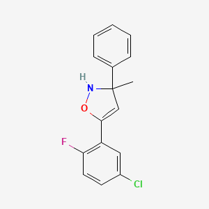 molecular formula C16H13ClFNO B8610959 5-(5-Chloro-2-fluorophenyl)-3-methyl-3-phenyl-2,3-dihydroisoxazole CAS No. 877862-70-9