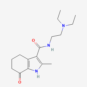 molecular formula C16H25N3O2 B8610973 N-[2-(diethylamino)ethyl]-2-methyl-7-oxo-4,5,6,7-tetrahydro-1H-indole-3-carboxamide 