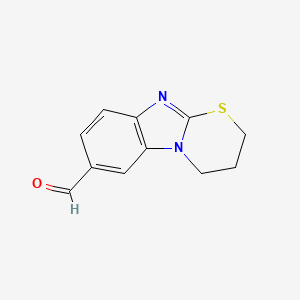 molecular formula C11H10N2OS B8610993 3,4-Dihydro-2H-1-thia-4a,9-diaza-fluorene-6-carbaldehyde 