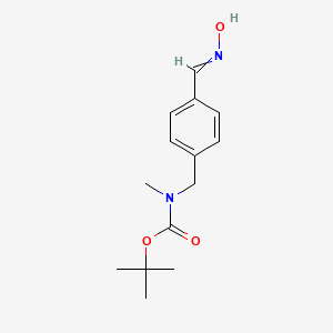 molecular formula C14H20N2O3 B8611032 tert-Butyl N-[[4-[hydroxyiminomethyl]phenyl]methyl]-N-methyl-carbamate 