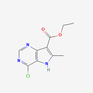 molecular formula C10H10ClN3O2 B8611183 ethyl 4-chloro-6-methyl-5H-pyrrolo[3,2-d]pyrimidine-7-carboxylate 