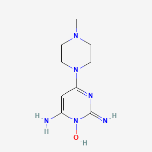 molecular formula C9H16N6O B8611217 3-Hydroxy-2-imino-6-(4-methylpiperazin-1-yl)pyrimidin-4-amine CAS No. 80149-79-7