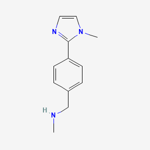 molecular formula C12H15N3 B8611261 N-methyl-1-[4-(1-methyl-1H-imidazol-2-yl)phenyl]methanamine 