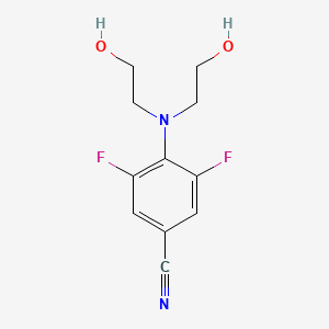 molecular formula C11H12F2N2O2 B8611371 3,5-Difluoro-4-[bis(2-hydroxyethyl)amino]benzonitrile 