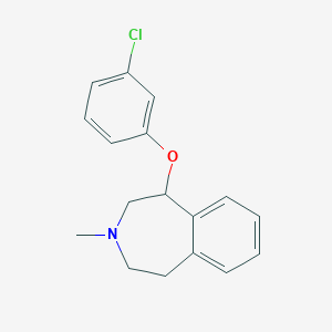 molecular formula C17H18ClNO B8611401 1-(3-Chlorophenoxy)-3-methyl-2,3,4,5-tetrahydro-1H-3-benzazepine CAS No. 89738-98-7