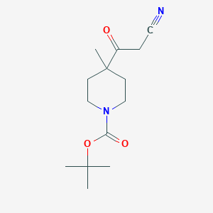 molecular formula C14H22N2O3 B8611419 4-(2-Cyanoacetyl)-4-methylpiperidine-1-carboxylic acid tert-butyl ester 