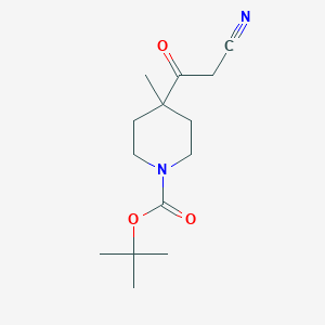 molecular formula C14H22N2O3 B8611419 Tert-butyl 4-(2-cyanoacetyl)-4-methylpiperidine-1-carboxylate 