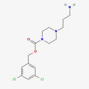 molecular formula C15H21Cl2N3O2 B8611456 3,5-Dichlorobenzyl 4-(3-aminopropyl)piperazine-1-carboxylate 