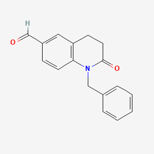 molecular formula C17H15NO2 B8611467 1-Benzyl-2-oxo-1,2,3,4-tetrahydroquinoline-6-carbaldehyde 