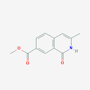 molecular formula C12H11NO3 B8611474 Methyl 1-hydroxy-3-methylisoquinoline-7-carboxylate 