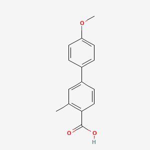 molecular formula C15H14O3 B8611512 4'-Methoxy-3-methyl[1,1'-biphenyl]-4-carboxylic acid CAS No. 104582-70-9