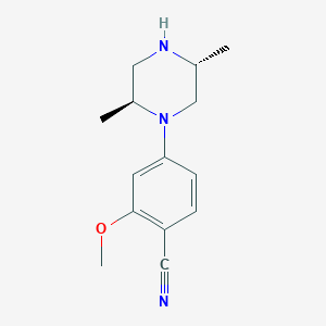 molecular formula C14H19N3O B8611525 4-[(2S,5R)-2,5-dimethylpiperazin-1-yl]-2-methoxybenzonitrile CAS No. 648423-70-5