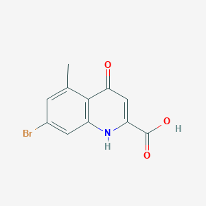 molecular formula C11H8BrNO3 B8611635 7-Bromo-5-methyl-4-oxo-1,4-dihydroquinoline-2-carboxylic acid 