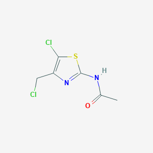 molecular formula C6H6Cl2N2OS B8611663 2-Acetamido-5-chloro-4-chloromethylthiazole 
