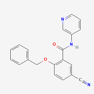 molecular formula C20H15N3O2 B8611670 5-Cyano-2-[(phenylmethyl)oxy]-N-3-pyridinylbenzamide 