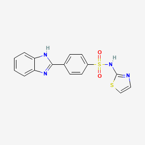 molecular formula C16H12N4O2S2 B8611675 4-(1H-Benzimidazol-2-yl)-N-(1,3-thiazol-2-yl)benzene-1-sulfonamide CAS No. 916029-30-6