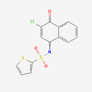 molecular formula C14H8ClNO3S2 B8611727 N-(3-chloro-4-oxonaphthalen-1(4H)-ylidene)thiophene-2-sulfonamide 