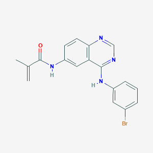 molecular formula C18H15BrN4O B8611760 N-[4-[(3-bromophenyl)amino]quinazolin-6-yl]-2-methylacrylamide CAS No. 194423-07-9