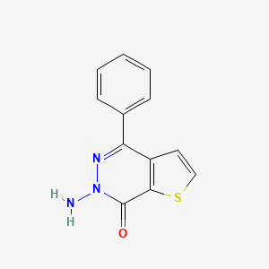 molecular formula C12H9N3OS B8612014 6-amino-4-phenylthieno[2,3-d]pyridazin-7(6H)-one 