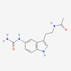 molecular formula C13H16N4O2 B8612015 Acetamide, N-[2-[5-[(aminocarbonyl)amino]-1H-indol-3-yl]ethyl]- CAS No. 122110-32-1