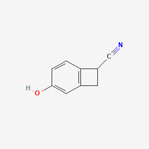 molecular formula C9H7NO B8612018 3-Hydroxybicyclo[4.2.0]octa-1,3,5-triene-7-carbonitrile 