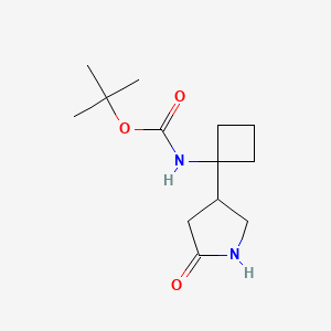 molecular formula C13H22N2O3 B8612022 4-(1-Tert-butoxycarbonylaminocyclobutyl)-2-pyrrolidone 