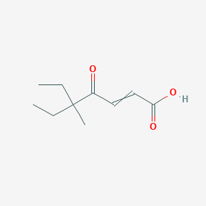 molecular formula C10H16O3 B8612049 5-Ethyl-5-methyl-4-oxohept-2-enoic acid CAS No. 87539-09-1