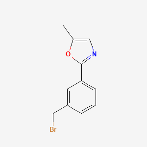 molecular formula C11H10BrNO B8612083 2-(3-(Bromomethyl)phenyl)-5-methyloxazole 