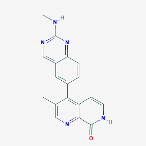 molecular formula C18H15N5O B8612260 3-methyl-4-(2-(methylamino)quinazolin-6-yl)-1,7-naphthyridin-8(7H)-one 