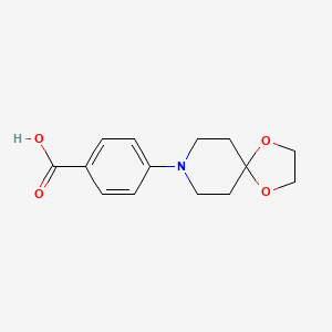 molecular formula C14H17NO4 B8612287 4-(1,4-Dioxa-8-azaspiro[4.5]decane-8-yl)benzoic acid 