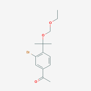molecular formula C14H19BrO3 B8612393 1-(3-Bromo-4-(2-(ethoxymethoxy)propan-2-yl)phenyl)ethanone 