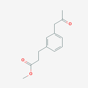 molecular formula C13H16O3 B8612408 Methyl-3-[3-(2-oxopropyl)phenyl]propanoate 