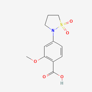 molecular formula C11H13NO5S B8612445 4-(1,1-Dioxo-1lambda6-isothiazolidin-2-yl)-2-methoxybenzoic acid 