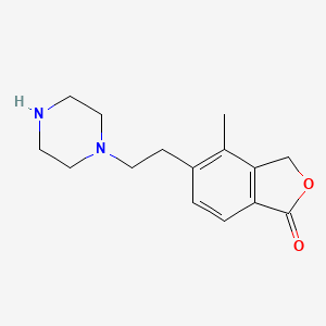 molecular formula C15H20N2O2 B8612475 4-methyl-5-(2-piperazin-1-ylethyl)-2-benzofuran-1(3H)-one 