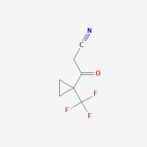 molecular formula C7H6F3NO B8612490 3-Oxo-3-(1-(trifluoromethyl)cyclopropyl)propanenitrile 