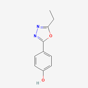 molecular formula C10H10N2O2 B8612496 4-(5-Ethyl-1,3,4-oxadiazol-2-yl)phenol 