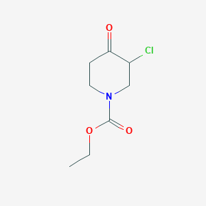 molecular formula C8H12ClNO3 B8612535 3-Chloro-1-ethoxycarbonylpiperidin-4-one 