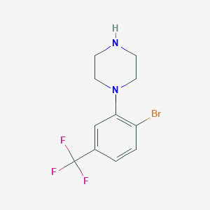 molecular formula C11H12BrF3N2 B8612566 1-(2-Bromo-5-(trifluoromethyl)phenyl)piperazine 