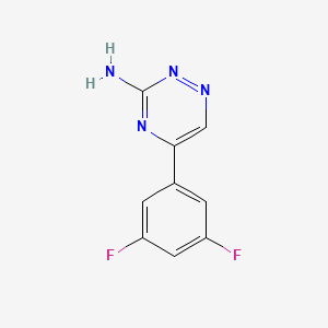 molecular formula C9H6F2N4 B8612589 5-(3,5-Difluorophenyl)-1,2,4-triazin-3-amine 