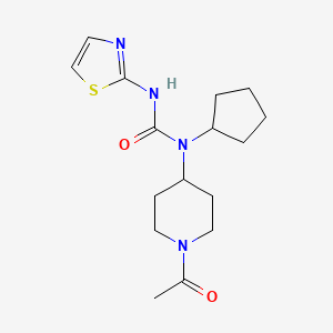 N-(1-Acetylpiperidin-4-yl)-N-cyclopentyl-N'-1,3-thiazol-2-ylurea