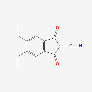 molecular formula C14H13NO2 B8612653 5,6-Diethyl-1,3-dioxo-2,3-dihydro-1H-indene-2-carbonitrile CAS No. 58138-47-9