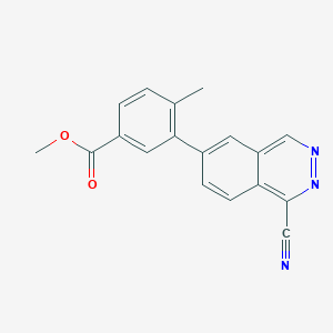 molecular formula C18H13N3O2 B8612660 Methyl 3-(1-cyanophthalazin-6-yl)-4-methylbenzoate 